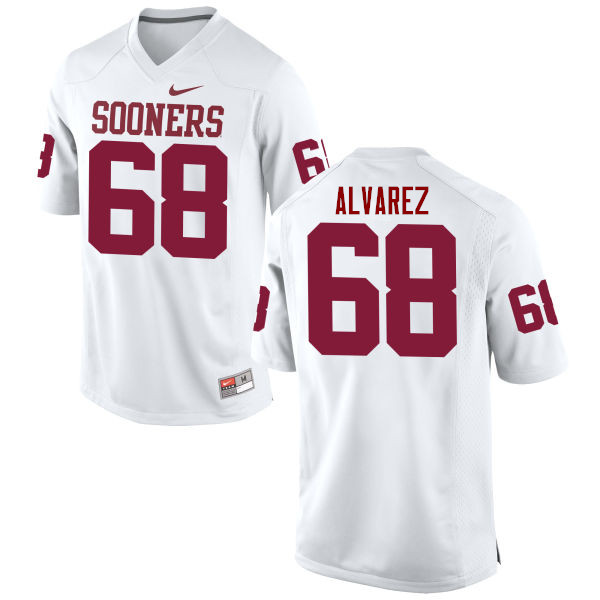 Men Oklahoma Sooners #68 Jonathan Alvarez College Football Jerseys Game-White